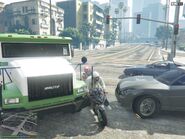 A driver-less Stockade sometimes found in GTA V.