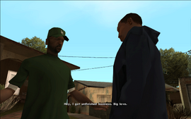 Sweet tells CJ that he has to go now and be with his girl.