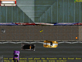 Placing the explosives in front of the store.