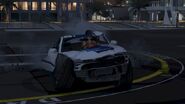 A heavily damaged Dominator in GTA V.