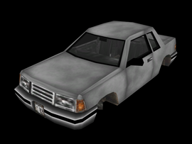 Front quarter view of the unused corpse variant of the Manana in Grand Theft Auto: Liberty City Stories. (Rear quarter view)
