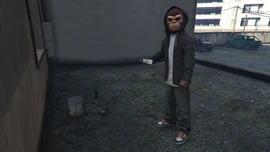 The artist about to make a graffiti in Burton.