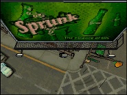 A Sprunk billboard.