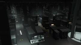 The server farm room inside the facility in Grand Theft Auto Online.