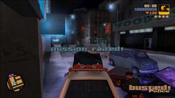 Mission Failed in GTA III (when Busted).