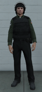 The GTA Online Protagonist in a Gruppe Sechs uniform.