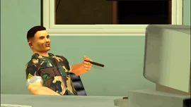 Jerry Martinez smoking a cigar.