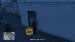 Sneak into the service room