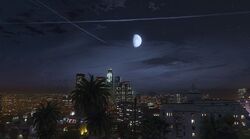 The moon as seen from Franklin's apartment.