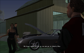 Catalina says that they won't give Carl a pink slip so they can go to Liberty City.