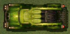 A Garbage Truck in-game, with lights on.