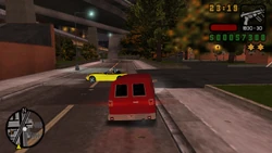 Chased by more gangsters in a yellow Banshee.
