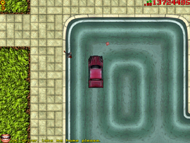 He enters his car.
