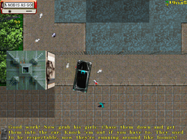 After killing Gene White, the protagonist is told to find the girls.