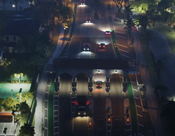 Tollbooths as seen in Grand Theft Auto VI's first trailer.
