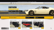 The Southern San Andreas Super Autos webpage after the Further Adventures in Finance and Felony update.