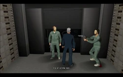 The manager tells Cam that the safe is on a time lock and that they may as well just give up now.