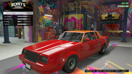 Upgrading the Faction to Faction Custom at Benny's Original Motor Works (GTA Online).