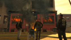 The Lost MC Clubhouse after being set on fire.