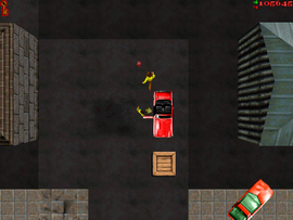 Finding the Tramp TR4. A Machine Gun is provided to the protagonist.