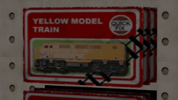 Yellow model train box.