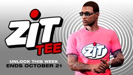 An advertisement featuring the ZiT Tee in Grand Theft Auto Online.