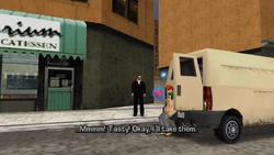 Casa's employee checks the delivery and does not realize it is Casa's dead body.