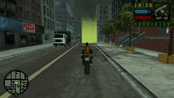 Arriving at the apartment.