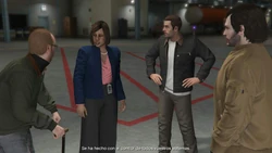 Rackman-GTAO-InDevinsHangar.jpeg (43 KB) Rackman meets with Agent 14, Lester, and the players after Avon's betrayal.