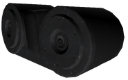 The Special Carbine's double drum magazine.