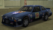 The "hotrina" Hotring Racer, not normally available for the player to drive (Rear quarter view).