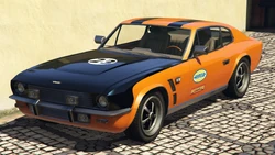 A  with the "Old School Racer Livery", displaying Arrow Gasoline branding on the sides