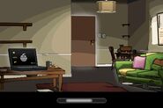 The interior of a safehouse in Grand Theft Auto: Chinatown Wars.