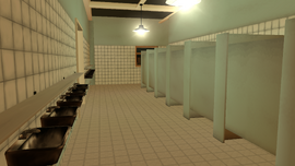 The shower room.