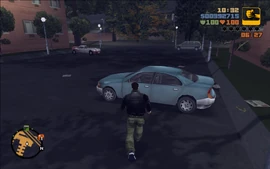 Claude going back to his bright blue-ish Kuruma.