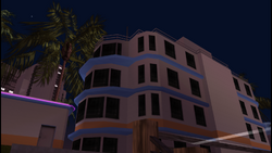 The hotel from the back.