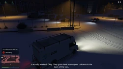 There are LSDS uniforms inside the van that can be used as a disguise during the robbery