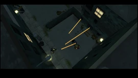 Huang arrives at Kenny's restaurant and someone shoots him with a shotgun, but he avoids the shots.