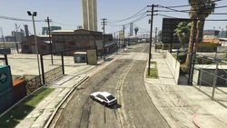 The racers can optionally turn left and go around the building