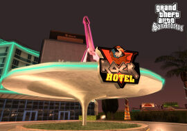 Promotional screenshot featuring the hotel.