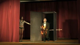 Stabbed and set alight.