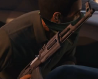 Another AK-47 in GTA V, being held by Lamar Davis.