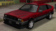 The Blista Compact in GTA Vice City. (Rear quarter view).