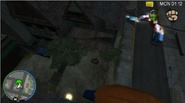 A destroyed house nearby the safehouse.