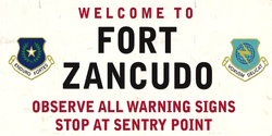 The welcome sign.