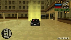 Arriving at the meeting place in Newport.