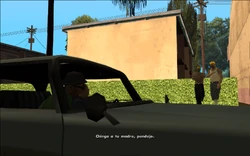 The gangbangers insult Smoke again and walk off.