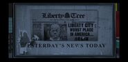The grafitti replaced by a Liberty Tree advert in Grand Theft Auto: Chinatown Wars.