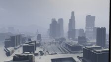 Snow in Los Santos as part of the Festive Surprise (2014 release).