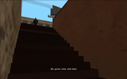 CJ and Smoke give chase to the Vagos member.